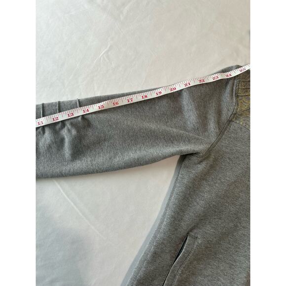 Lululemon Scuba Cotton Full Zip Up Hooded Jacket Grey Yellow Floral Size Small 6 - Picture 13 of 14